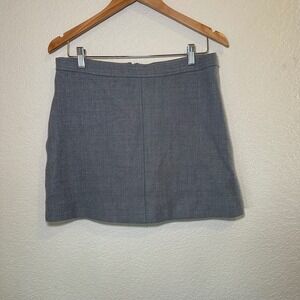 J. Crew Womens 10 Mini Skirt 100% Wool Gray Office Work Preppy Academia Retro